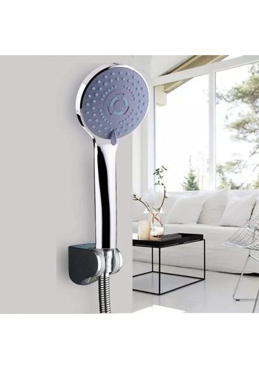 Darun 3 Fonksiyonlu Krom Kaplı Duş Seti - Su Tasarruflu Yağmur Siyah