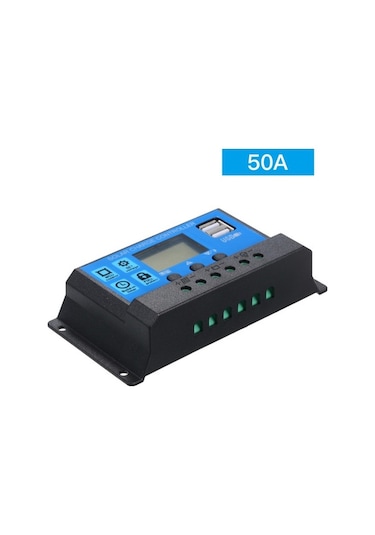 Pazly 50a 12v/24v Pwm Güneş Şarj Kontrol Cihazı Akıllı Regülatör Usb 5v 2.5a Çıkış