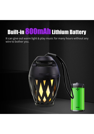 Ximistore9 "taşınabilir Bluetooth Hoparlör: Led Alev Işığı, Asma İpi Ve Güçlü Bass İle Parti Ve Seyahatler İçin"