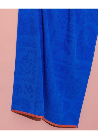 Madame Coco Mai %100 Pamuk Plaj Havlusu - Mavi - 70x150 Cm 8684427222812 MAvi