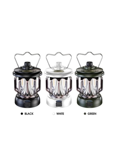 Ulzyvf Çreatetech Vintage Siyah Şarjlı Led Kamp Lambası, Mekan Işıkları Siyah