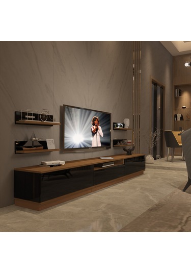 Decoraktiv Trendstyle 270rs Mdf Tv Ünitesi Tv Sehpası Ceviz - Siyah
