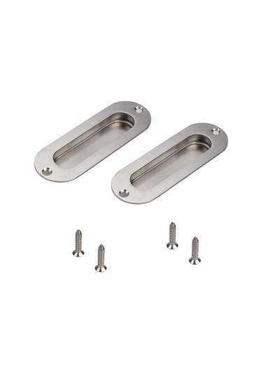 2 Adet Gömme Kapı Kolu Fırçalanmış Paslanmaz Çelik Gömme Kol Sürgülü Kapı Kolu Vidalı Dolap Kapı Kolu Aksesuarları