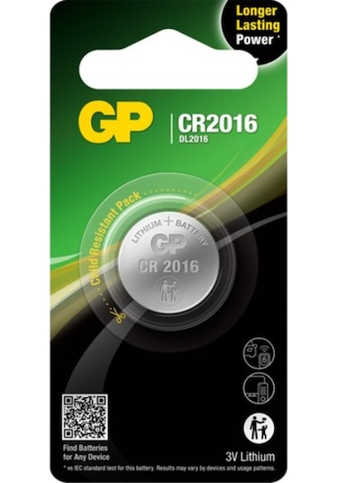 GP CR2016 3V Lityum Düğme Pil 3'lü