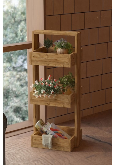 Umutpark Umuthomedesing Ahşap Çok Amaçlı Raf. Kahverengi