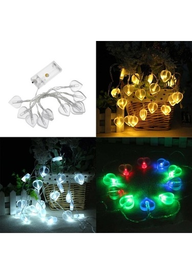 Pazly Suntek Renkli Mevsimlik Led Kalp Işıkları, Dize Dekoratif 10 Fy