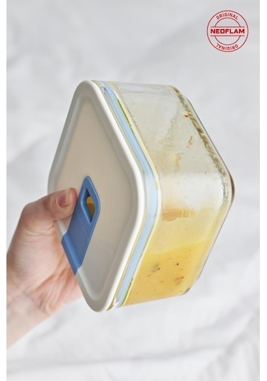 Neoflam Perfect Seal Kare Cam Saklama Kabı Bej 500 ML Bej