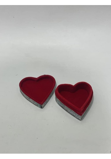 Sedef Kaplama Kalp Model Kadife Hediye Kutusu Küçük-model 1