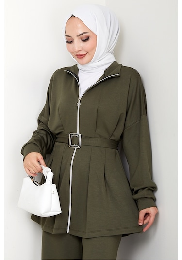 Dilsa Kemerli Oysho İkili Takım 1607 - Haki Haki