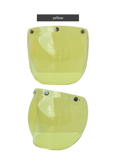 Neevoyu Motosiklet Kaskı Sarı Bubble Lens - Güneşten Koruma, Şeffaf Görüş, Kolay Kurulum - 3-snap Kasklar İçin Dayanıklı Pc Malzeme