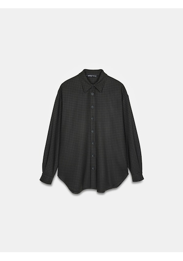 Dilvin 50525 Melanjlı Oversize Gömlek-koyu Kahve Koyu Kahve