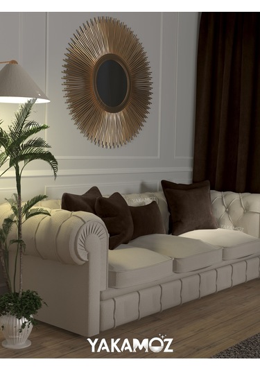 Br Yakamoz Çikolata Kahvesi Renk Kırlent , Yastık Kılıfı Kadife Görünümlü Velvet Touch Serisi Çikolata Kahvesi