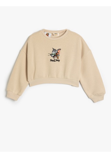 Koton Tom Ve Jerry Sweat Lisanslı Bisiklet Yaka Uzun Kollu Gri 5wkg10571ak Gümüş
