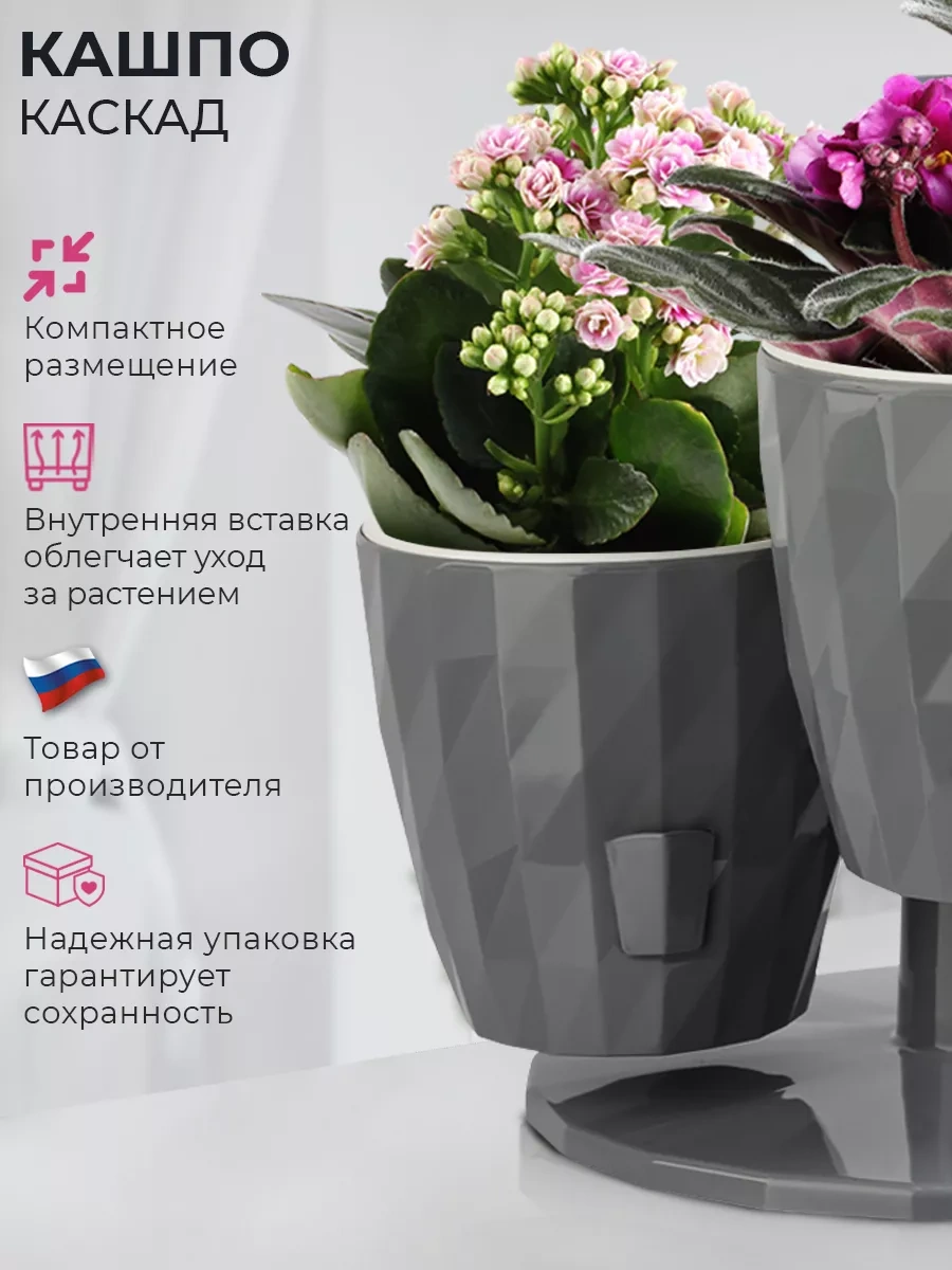 La Decoro Sukulentler İçin Saksı, Menekşe Saksıları, Kaskad Saksı 165830843