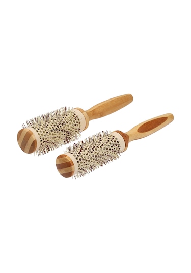Suofeng Doğal Ahşap Saç Fırçası - Şekillendirici Ve Kurutucu Yuvarlak Fırça
