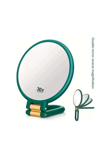 Oldfriend Büyütmeli Katlanır Makyaj Aynası 1x 30x Çift Taraflı Portatif Seyahat Aynası Beyaz Cımbız Beyaz
