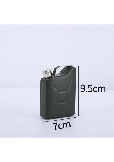 Kosona Stainless Steel Taşınabilir Şarap Potu 5 Unça 146ml - Sağlam Kapaklı, Taşınması Kolay - Kamp, Piknik İçin Yeşil Ordu Yeşili