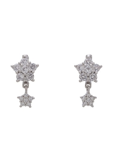 Çiçek Model-4 925 Ayar Gümüş Zirkon Taşlı Kadın Küpe Gümüş