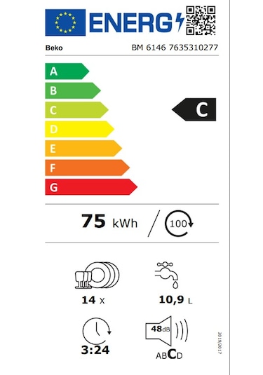 Beko BM 6146 6 Programlı 14 Kişilik Bulaşık Makinesi
