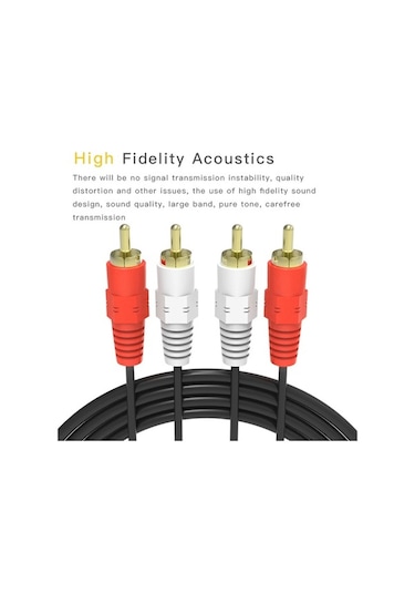 Besthome1 Altın Kaplı 1.5m Rca Ses Kablosu - Dvd, Tv Ve Cd İçin Premium Bağlantı