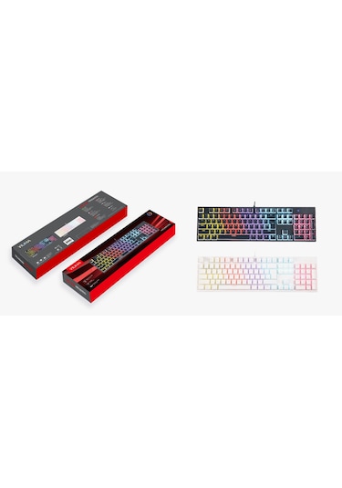 Yılıma Qs-506 Siyah Puding Keycaps Blue Switch Mekanik Klavye