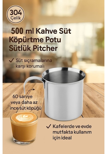 Chavin Pitcher MT192 304 Çelik 500 ML Manuel Presli Süt Köpürtme Potu