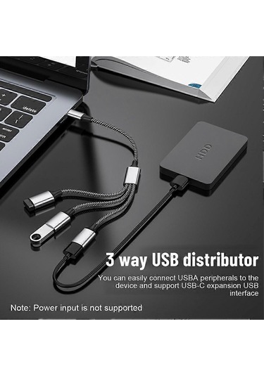 Usb'den 3 Usb 2.0 Hub Çift 4 Portlu Çoklu Ayırıcı Adaptör Otg Pc Dizüstü Bilgisayar Yüzey Aksesuarları Usb A Uzatma Güç Verisi