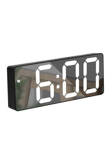 Led Dijital Masa Saati Aynalı Termometre Alarm Ses Kontrolü
