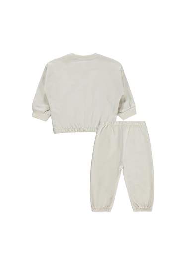 Civil Baby Kız Bebek Düz Basic Kalpli 6-18 Ay Takım - Bej Açık Bej