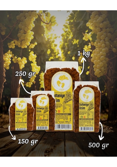 Sultaniye Kuru Üzüm 250 Gr Dört Adet