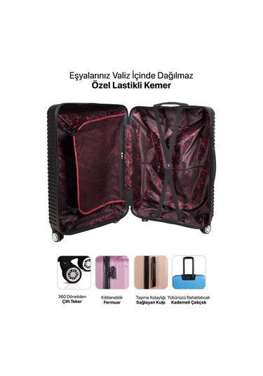 Polo&Sky Petek Model Gold Renk Orta Boy Valiz Bavul Altın