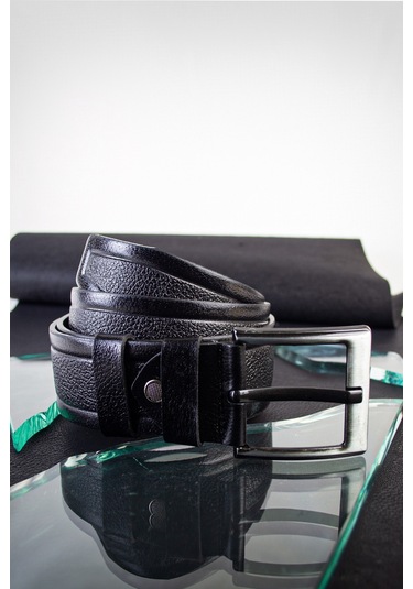 Özel Oval Kutulu Hakiki Manda Derisi Erkek Siyah Kot Kemeri Hediyelik ve Çeyizlik Kemer Siyah