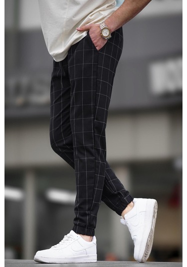 Madmext Madmext Ekoseli Siyah Jogger Mad4081-siyah Siyah