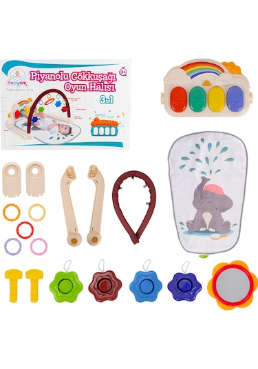 Babycim Piyanolu Gökkuşağı Oyun Halısı