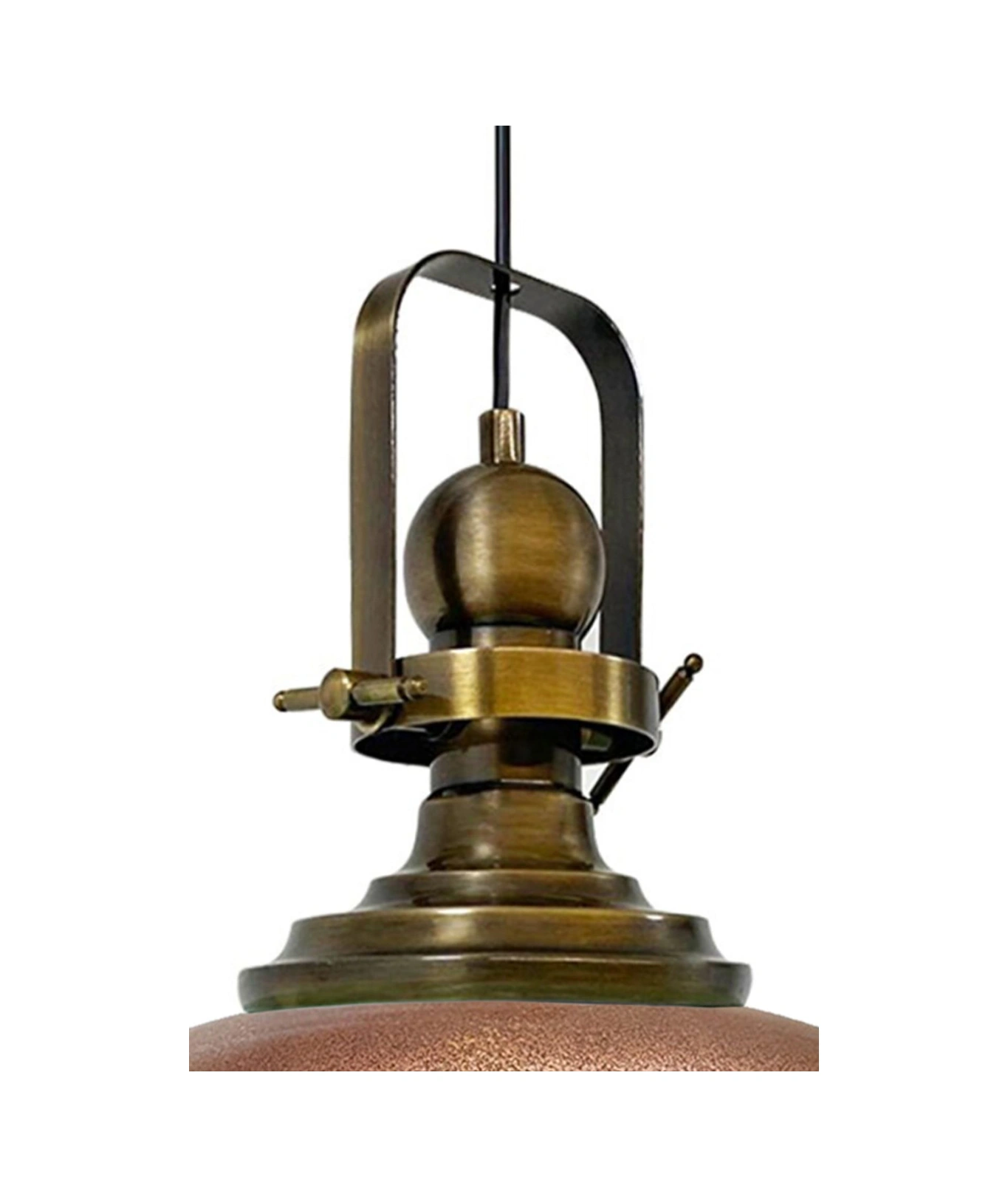 Bakır Rengi Eskitme Başlık Tekli Avize Salon Masaüstü Mutfak Cafe Tekli Sarkıt Lamba Vintage Kahverengi