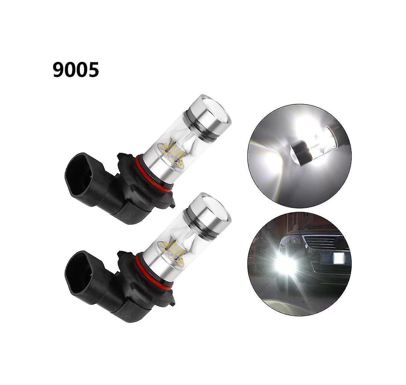 Padalink 2 Adet 6000k Süper Beyaz 100w 1200lm Led Faro Lambası - H10 9045 9145 9140 Uyumlu, 360 Işık Açısı, 50000 Saat Ömür, Plug&play