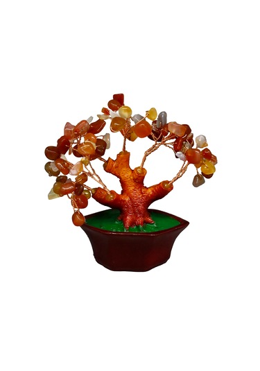 Karnelyan Doğal Taşlı Bonsai Hayat Ağacı Enerji, Tutku Ve Motiv