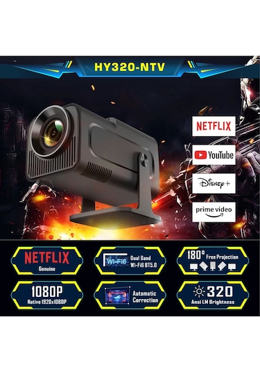 Idragon Hy320 Mini Siyah Taşınabilir Sinema Projeksiyon Cihazı