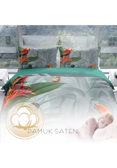 Cattleya Parworld 3D Pamuk Saten Çift Kişilik Nevresim Takımı Çok Renkli
