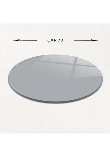 Masa Camı Ekvator Füme Cam Çap70cm