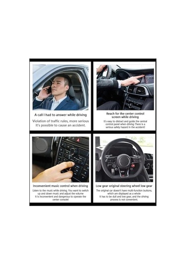 Jeehugo Siyah Arka Işıklı 8 Tuşlu Kupa Şekilli Kablosuz Direksiyon Kontrol Cihazı - Araç Direksiyon Kumandası