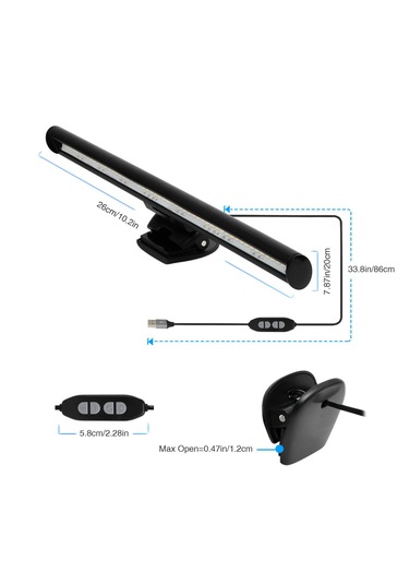 Venaliastore Laptop Üstü Ekran Işığı Led Göz Koruyucu Klipsli