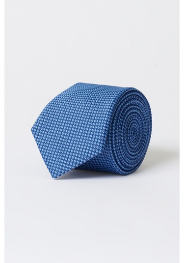 Ac&Co / Altınyıldız Classics Erkek Mavi Desenli Mavi Klasik Kravat Mavi