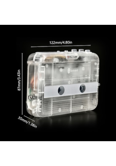 Lemestar Taşınabilir Şeffaf Kaset Çalar & Fm Radyo - Bluetooth Ve Aux Bağlantılı