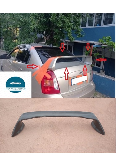 Hyundai Accent Era Rüzgarlık Boyasız Ham Siyah Fiberclass