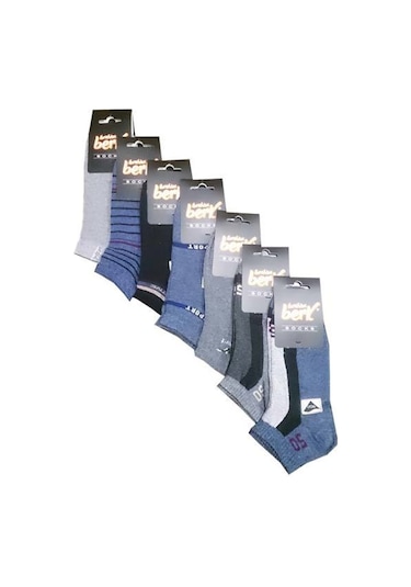 Berk Erkek Likralı Pamuklu Patik Çorap 12'Li Paket