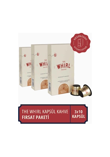 The Whirl Lungo Medium Kapsül Kahve 3'lü 30 Kapsül