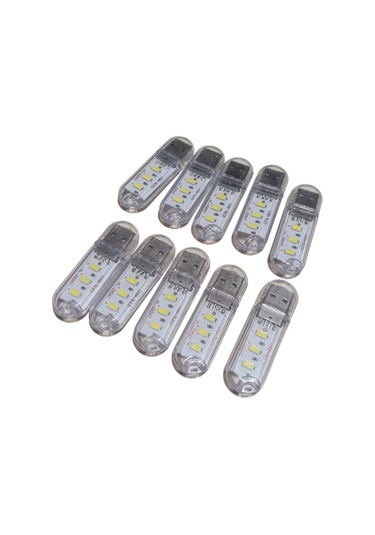 10 Adet Taşınabilir Mini Usb Led Lamba Işık Gece Okuma Lambası Kamp Stick Led Beyaz