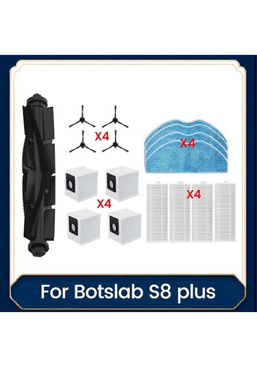 Botslab S8 Plus Robot Süpürge İçin 17 Parça Aksesuar Seti - Parçalar, Silindir, Yan Fırça, Filtre, Paspas - Yongtao