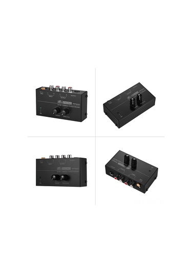 Hfambition Küçük Boy Metal Kapaklı Fon Preamp, Ses Kontrolü İle Rca/1/4 Trs Bağlantıları, Siyah, 110-240v Avrupa Tipi 10"